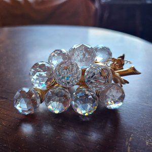 Swarovski Crystal 15 Large 3/4" Multi-Faceted Grapes Cluster Fruit w/Gold Petals